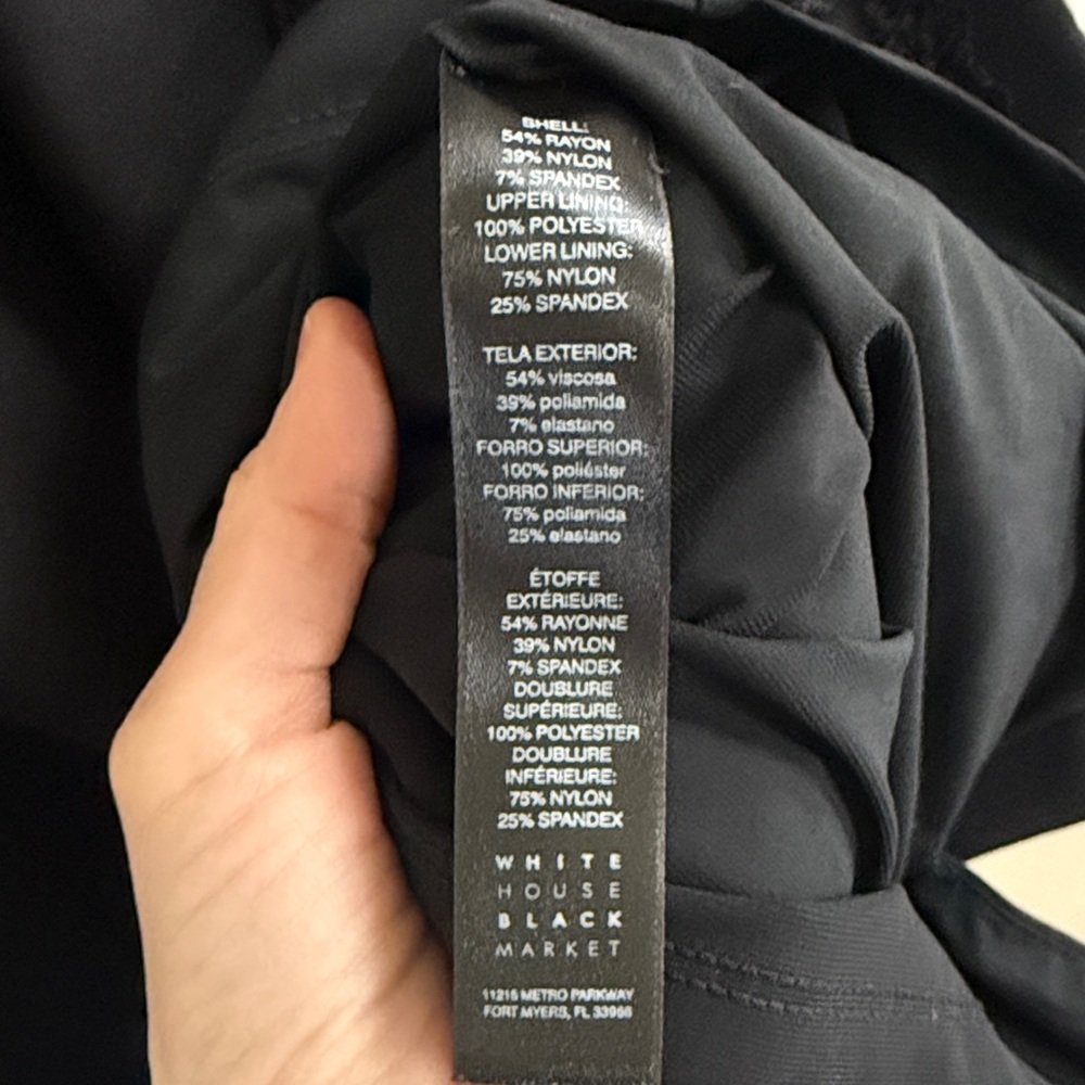 White House Black Market Classic Black Midi Dress - Picture 3 of 9